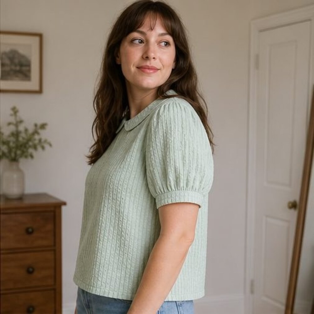 Rust Puff Sleeve Top - Picture 3 of 6